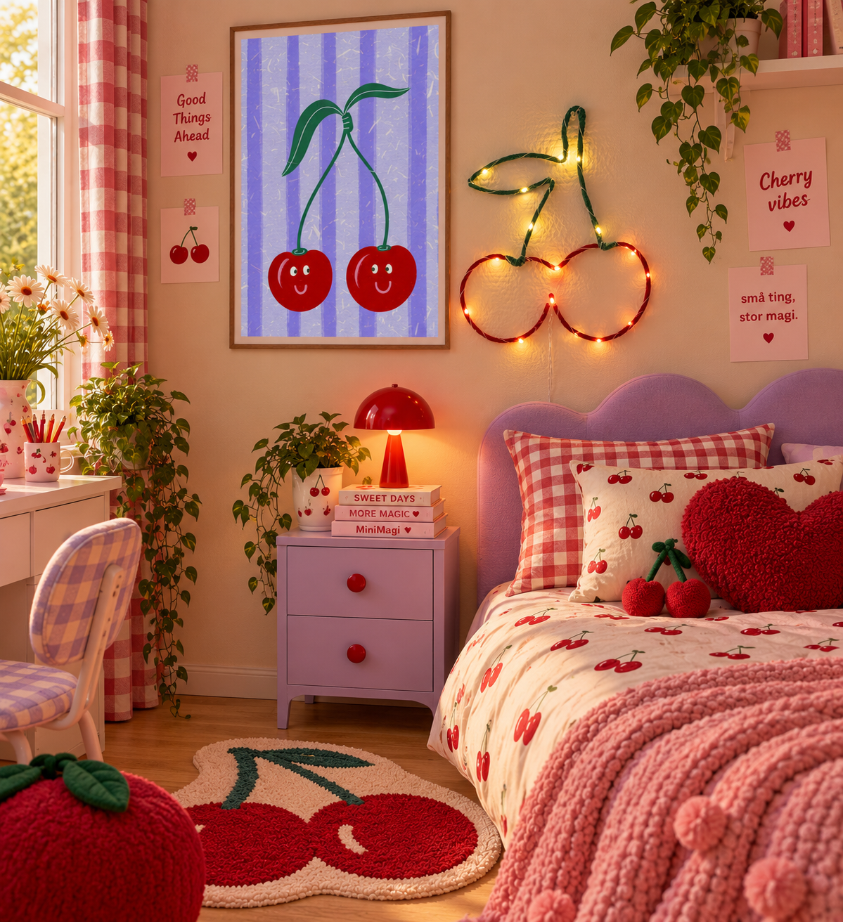 🍒 LED-lampa – Körsbär