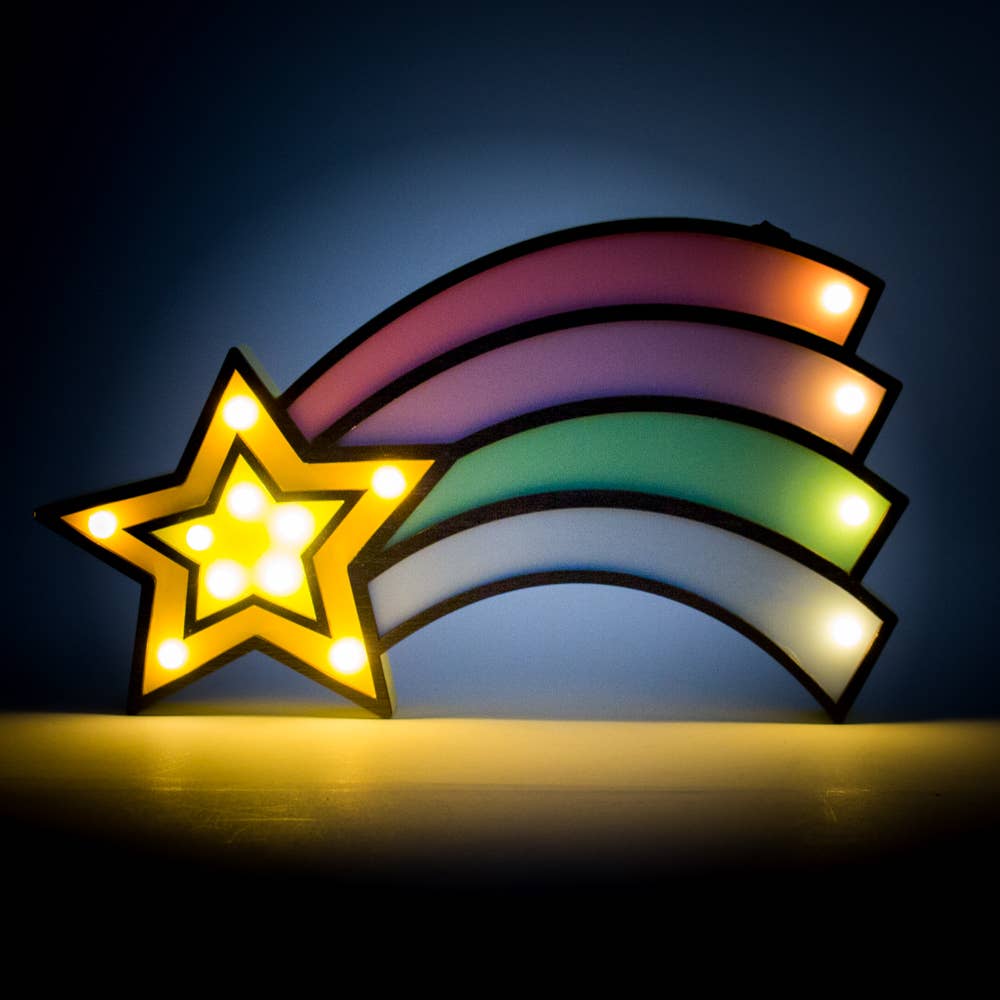 🌈 LED-lampa – Regnbåge med stjärna