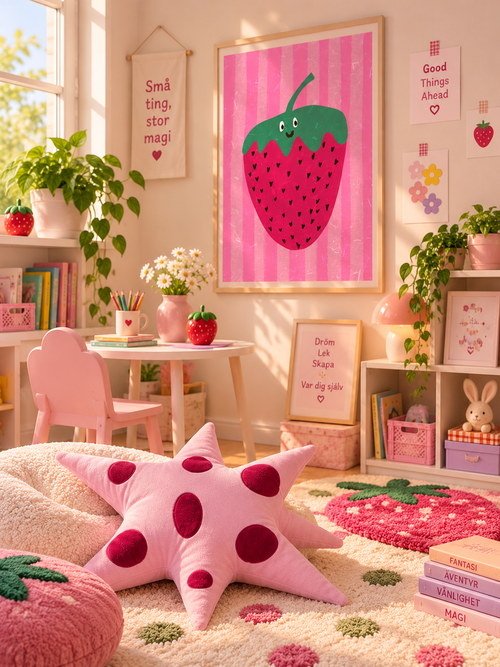 🩷 Polstjärnekudde – Rosa