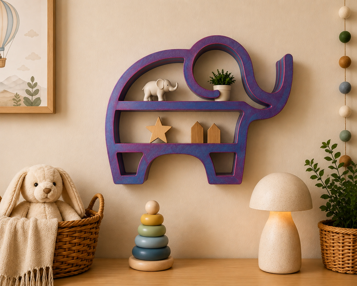 🐘 Vägghylla-elefant