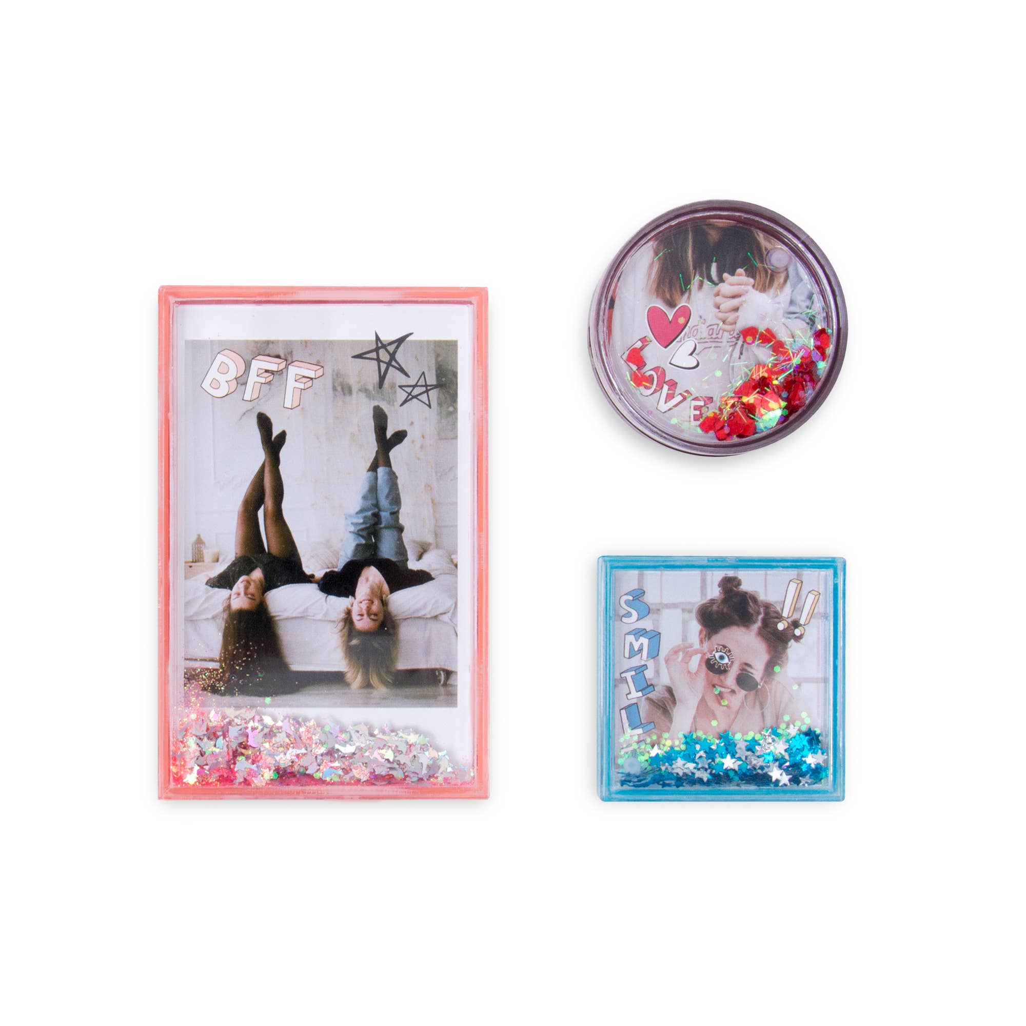 ✨ Foto-magneter med glitter – 3-pack